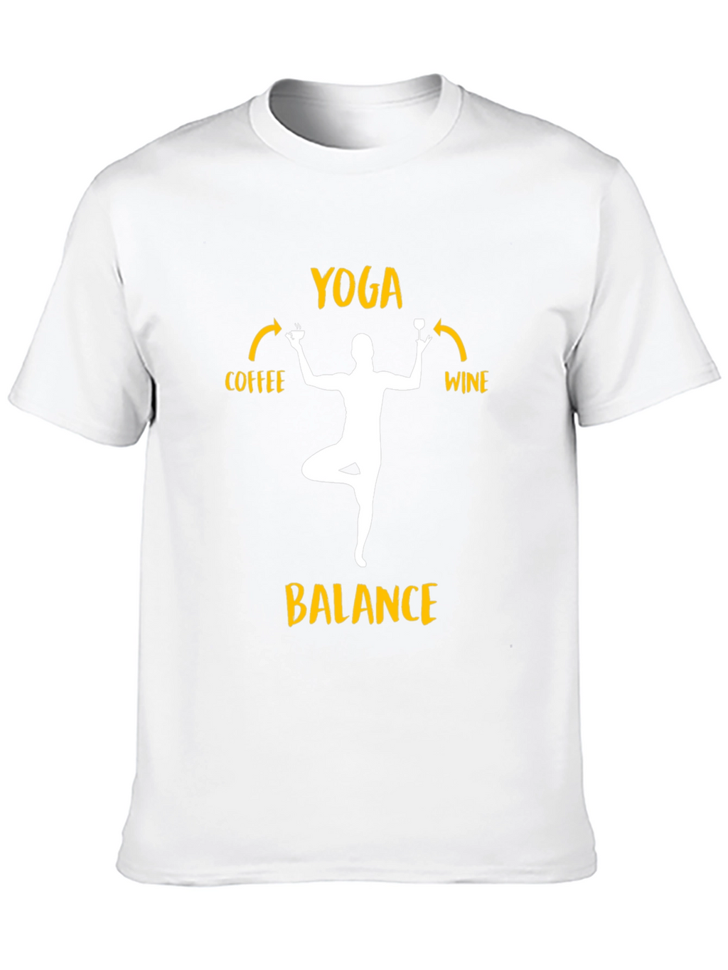Yoga Balance Coffee Wine Graphic T-Shirt
