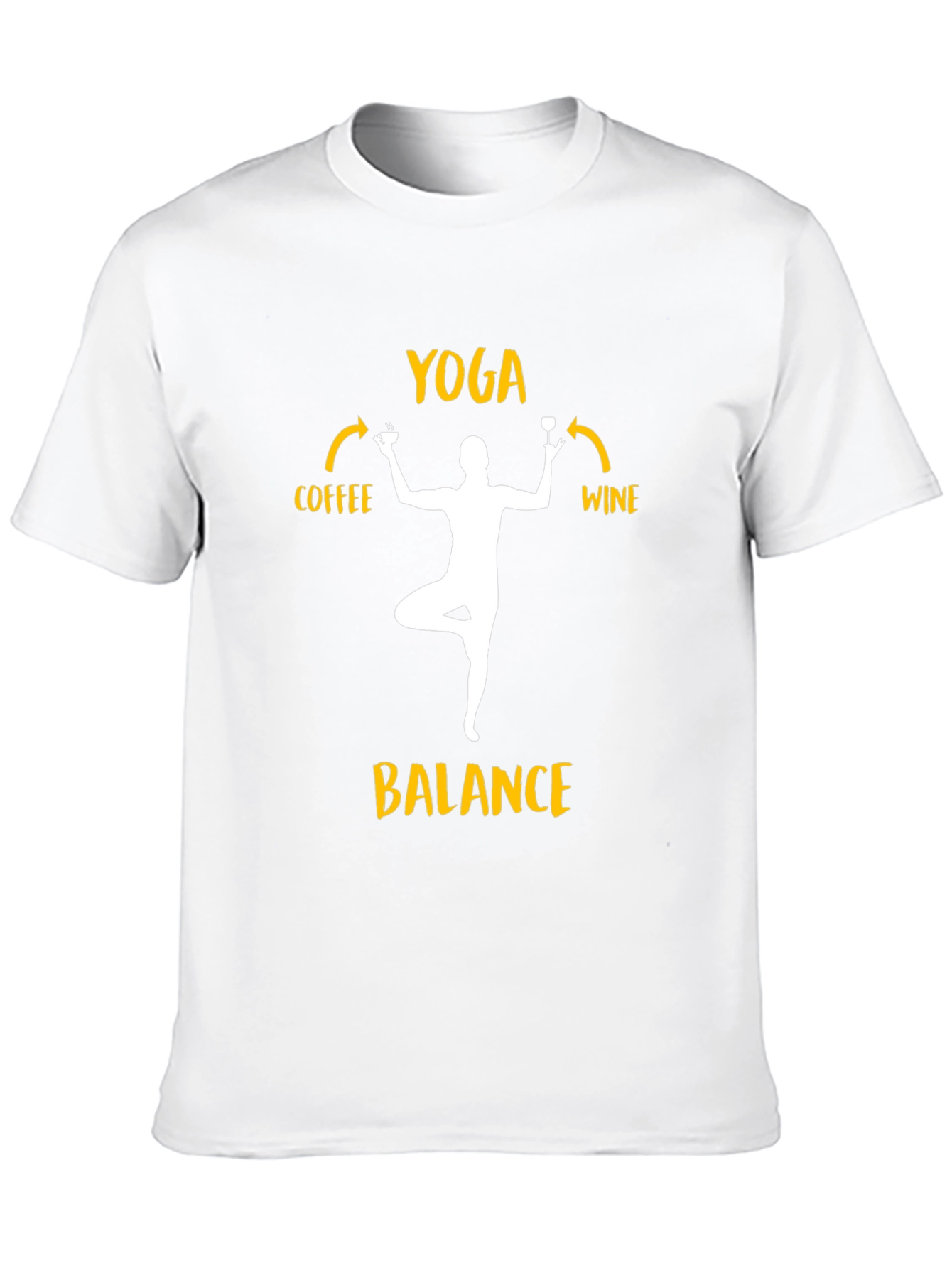 Yoga Balance Coffee Wine Graphic T-Shirt