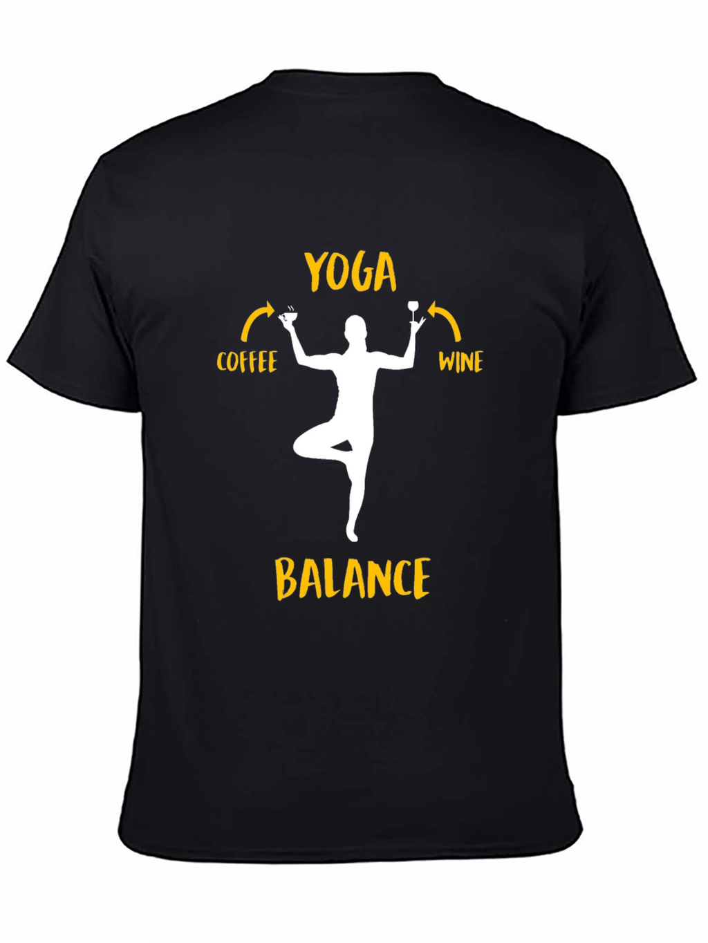 Yoga Balance Coffee Wine Graphic T-Shirt