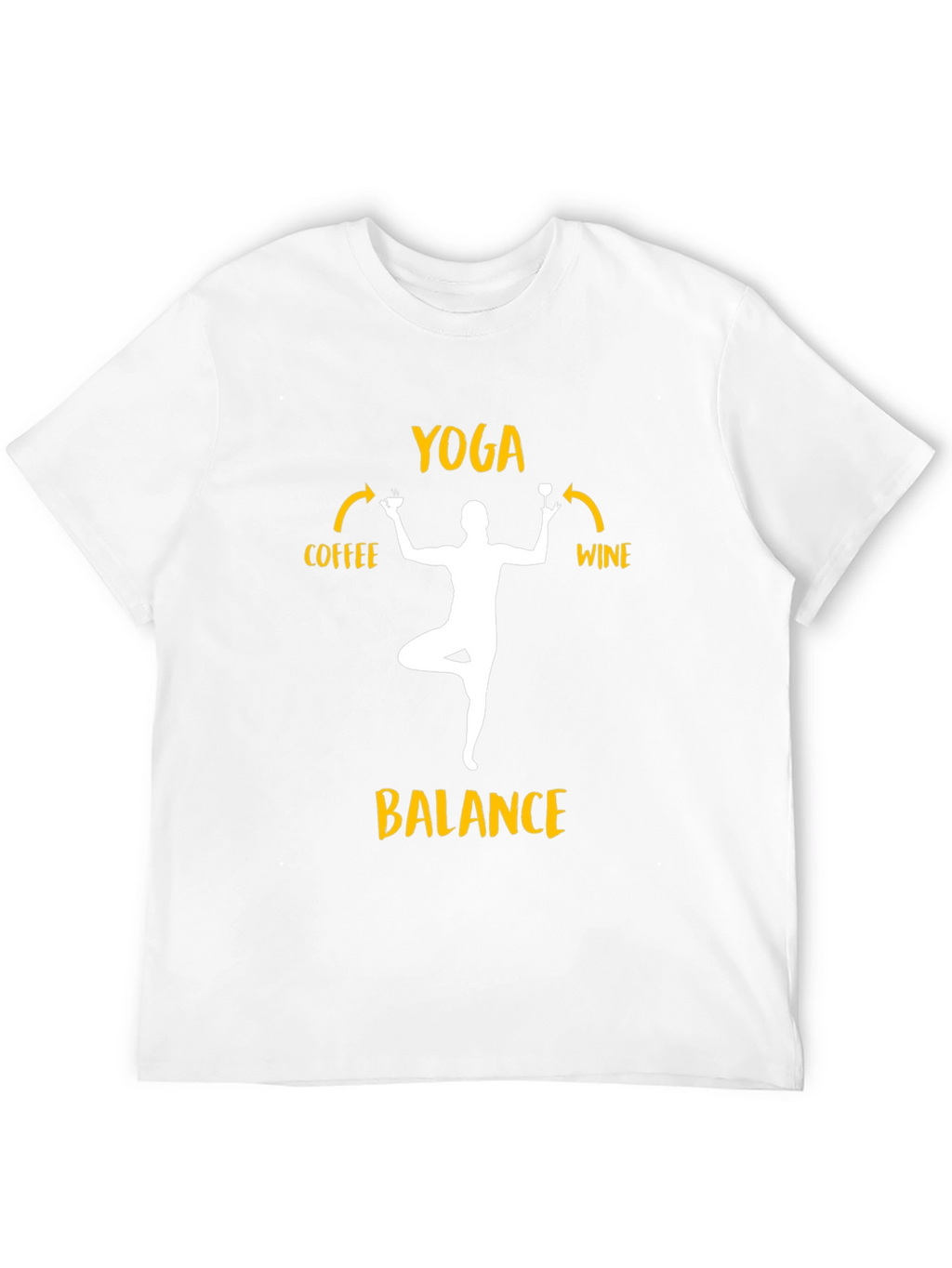 Yoga Balance Coffee Wine Graphic T-Shirt