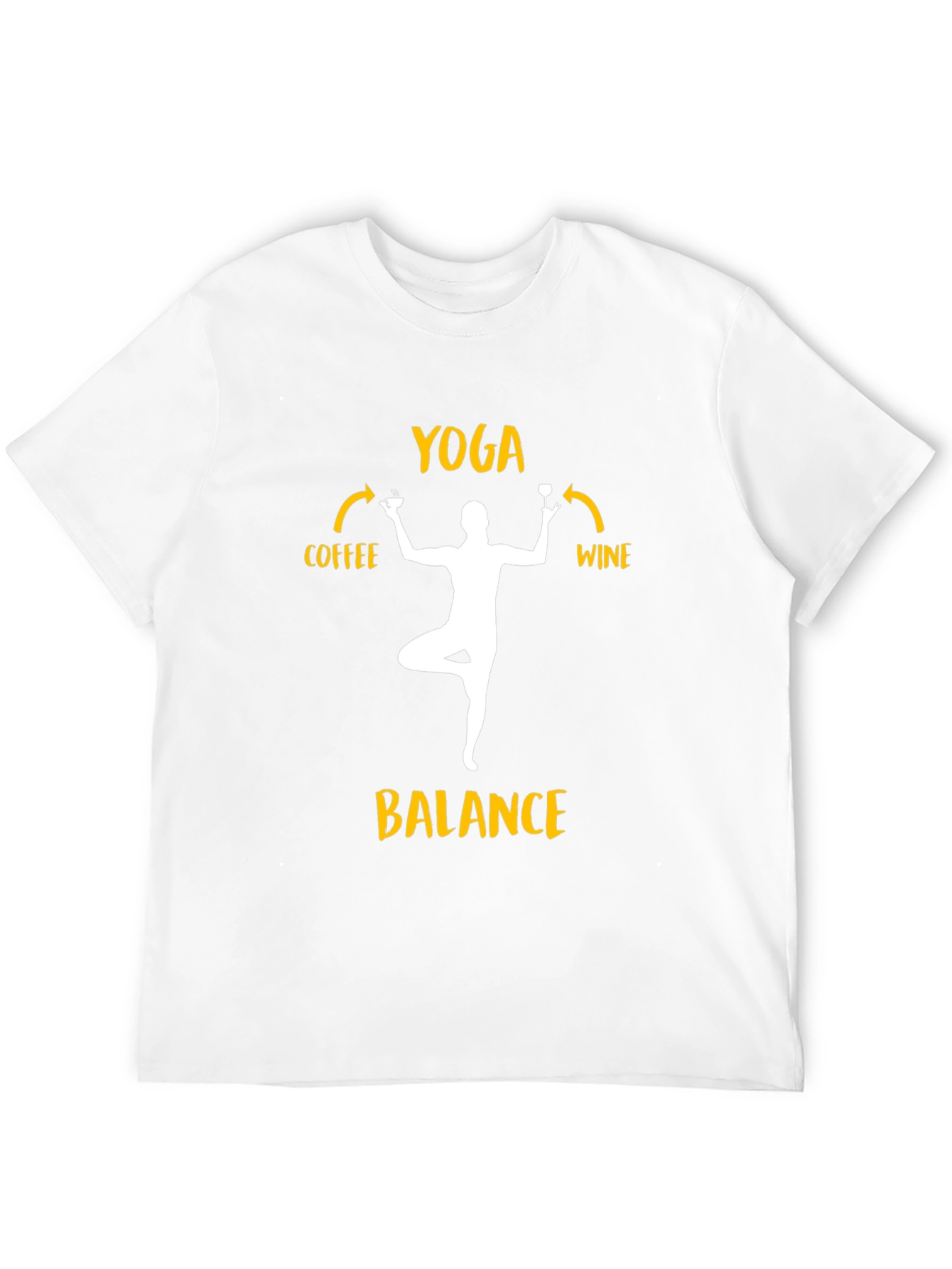 Yoga Balance Coffee Wine Graphic T-Shirt