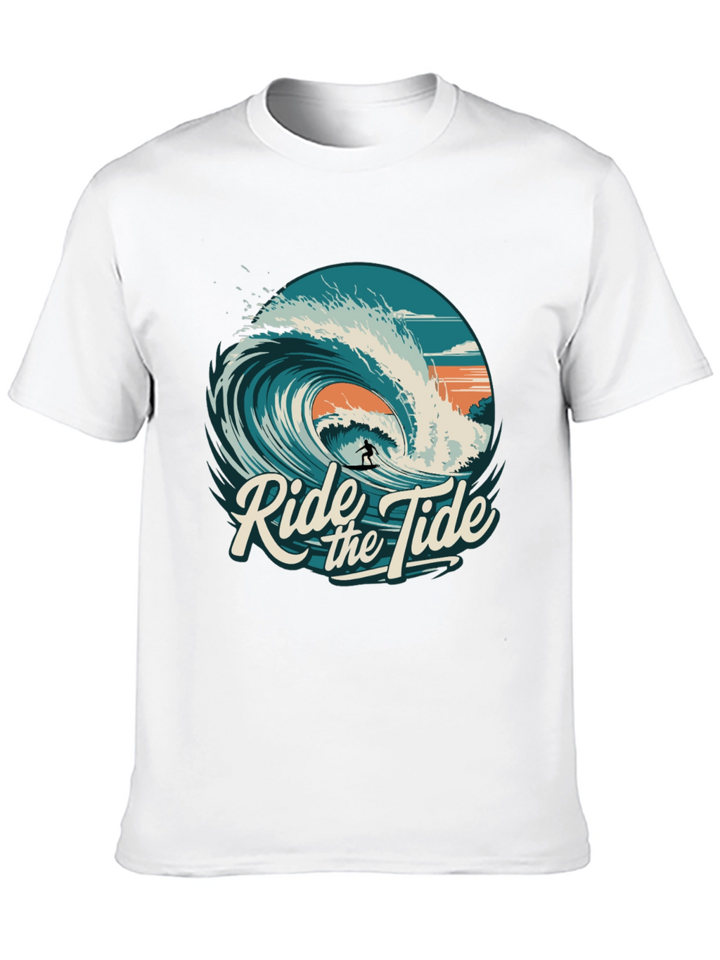 Ride the Tide Graphic T-Shirt - Surfer Design