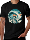 Ride the Tide Graphic T-Shirt - Surfer Design