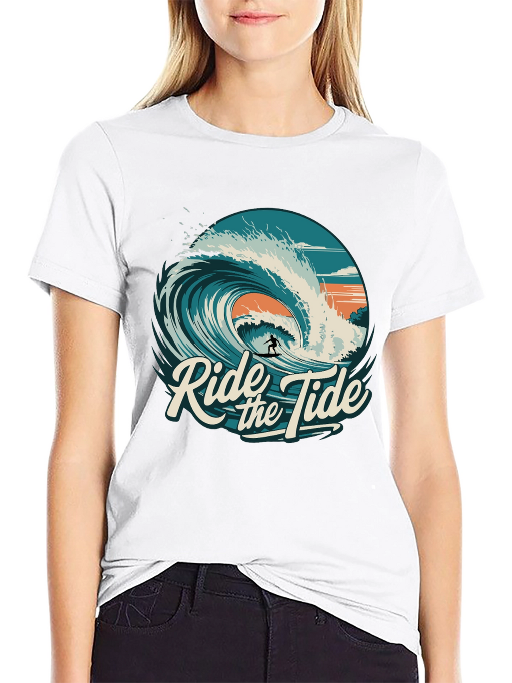 Ride the Tide Graphic T-Shirt - Surfer Design