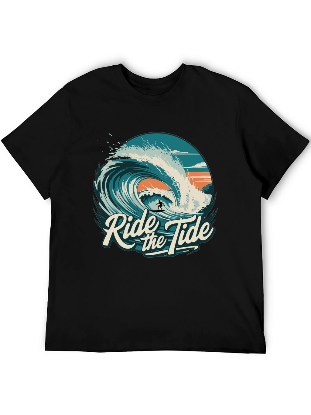 Ride the Tide Graphic T-Shirt - Surfer Design