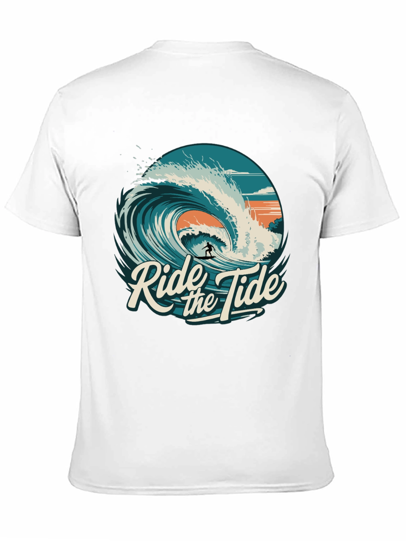 Ride the Tide Graphic T-Shirt - Surfer Design