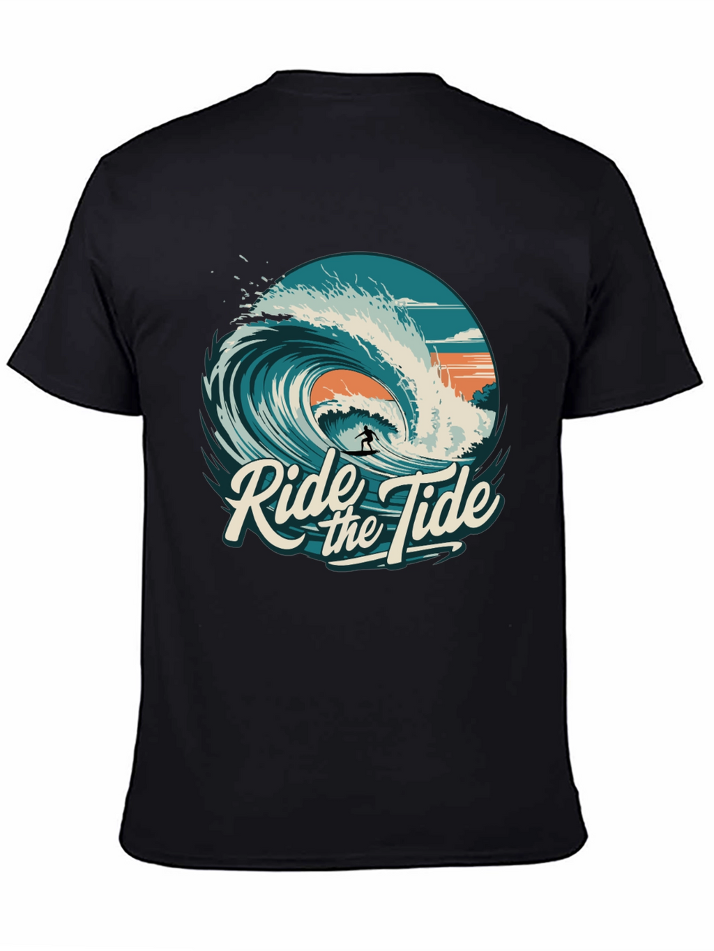 Ride the Tide Graphic T-Shirt - Surfer Design