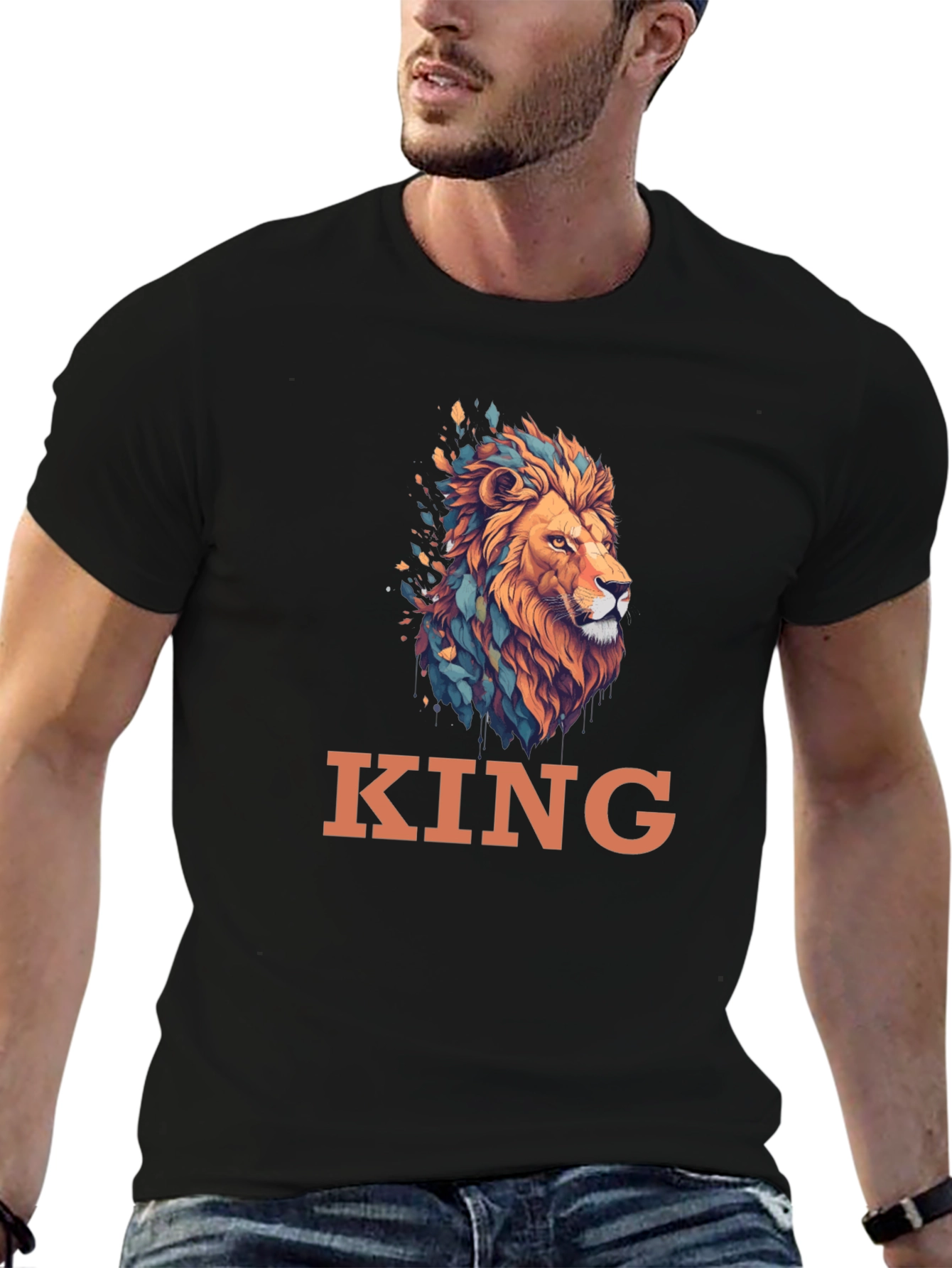 King Lion Graphic Tee - Stylish Mens T-Shirt