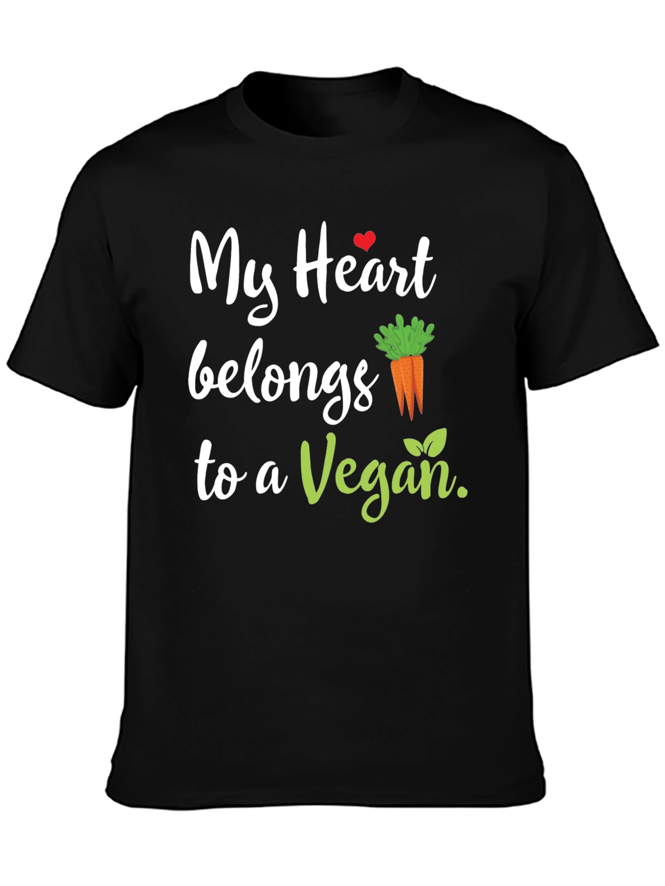 Vegan Heart T-Shirt - My Heart Belongs to a Vegan