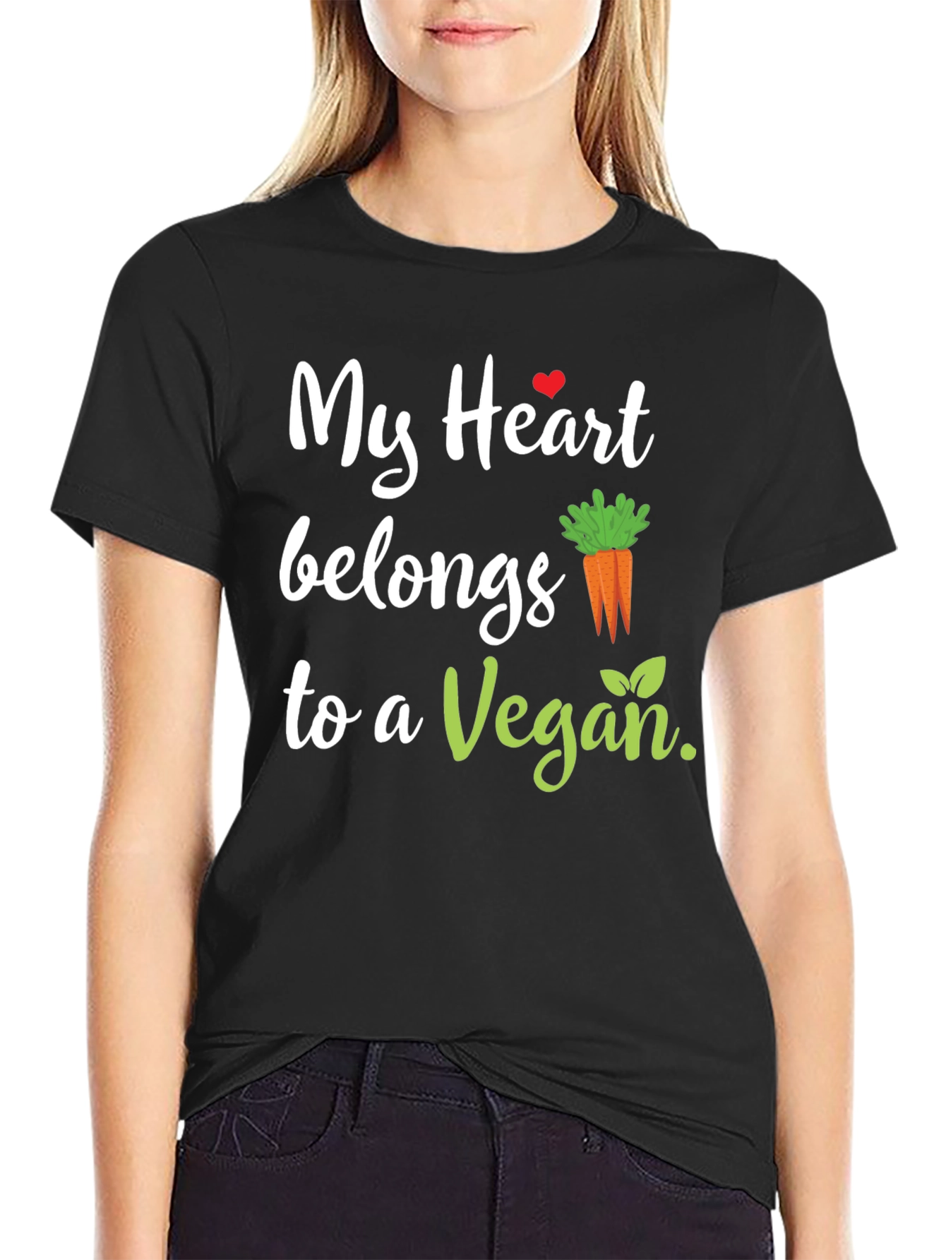 Vegan Heart T-Shirt - My Heart Belongs to a Vegan