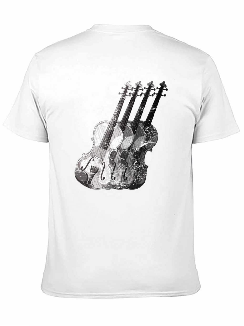 Violin Graphic Print Mens Black T-Shirt