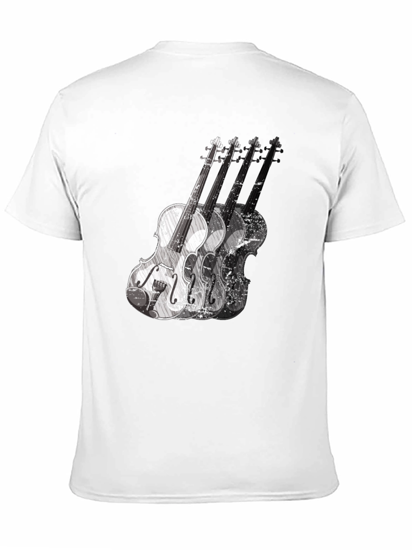 Violin Graphic Print Mens Black T-Shirt