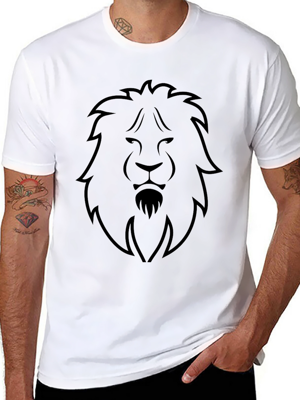 Lion Graphic Black T-Shirt - Modern Style