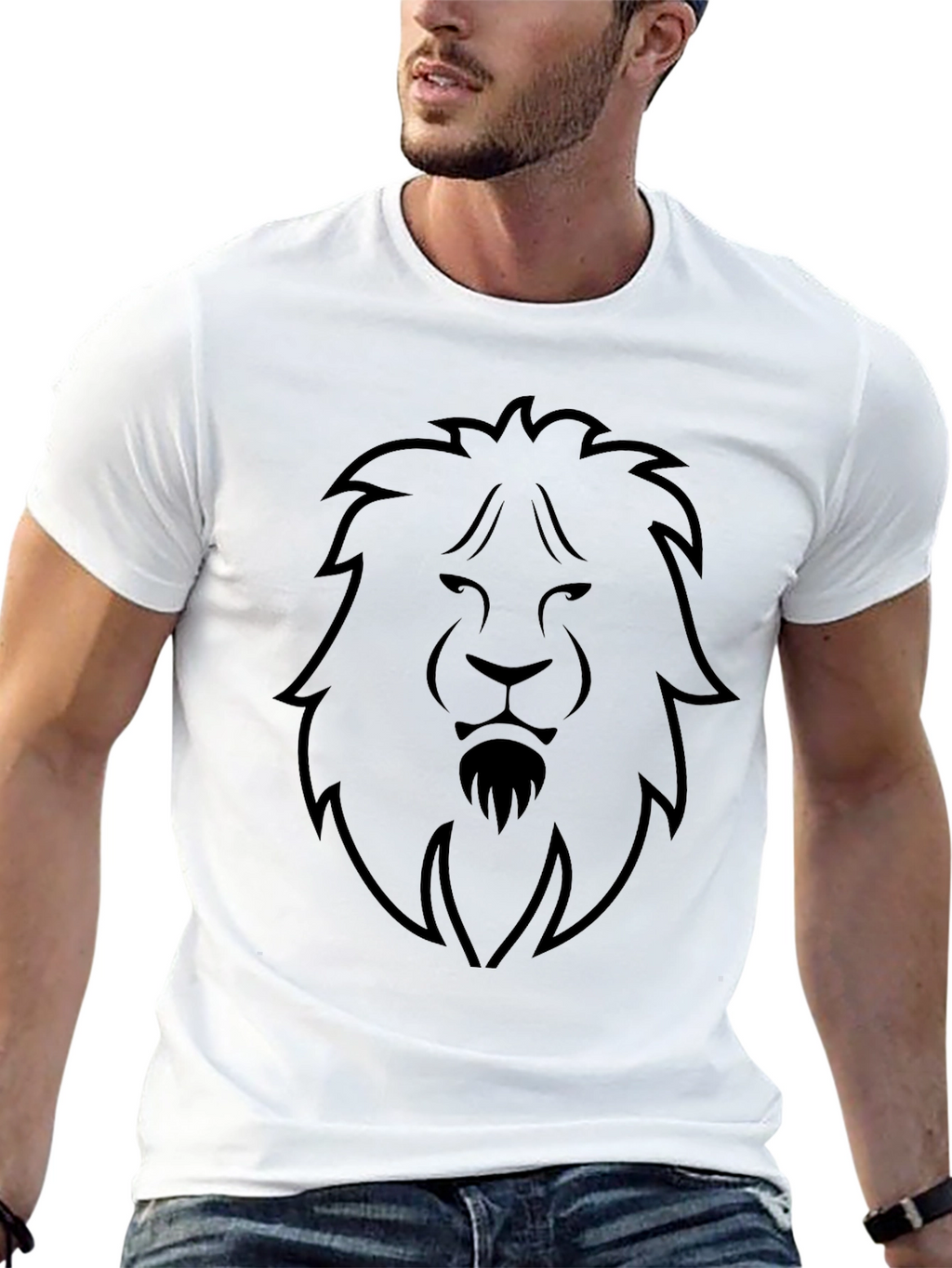 Lion Graphic Black T-Shirt - Modern Style