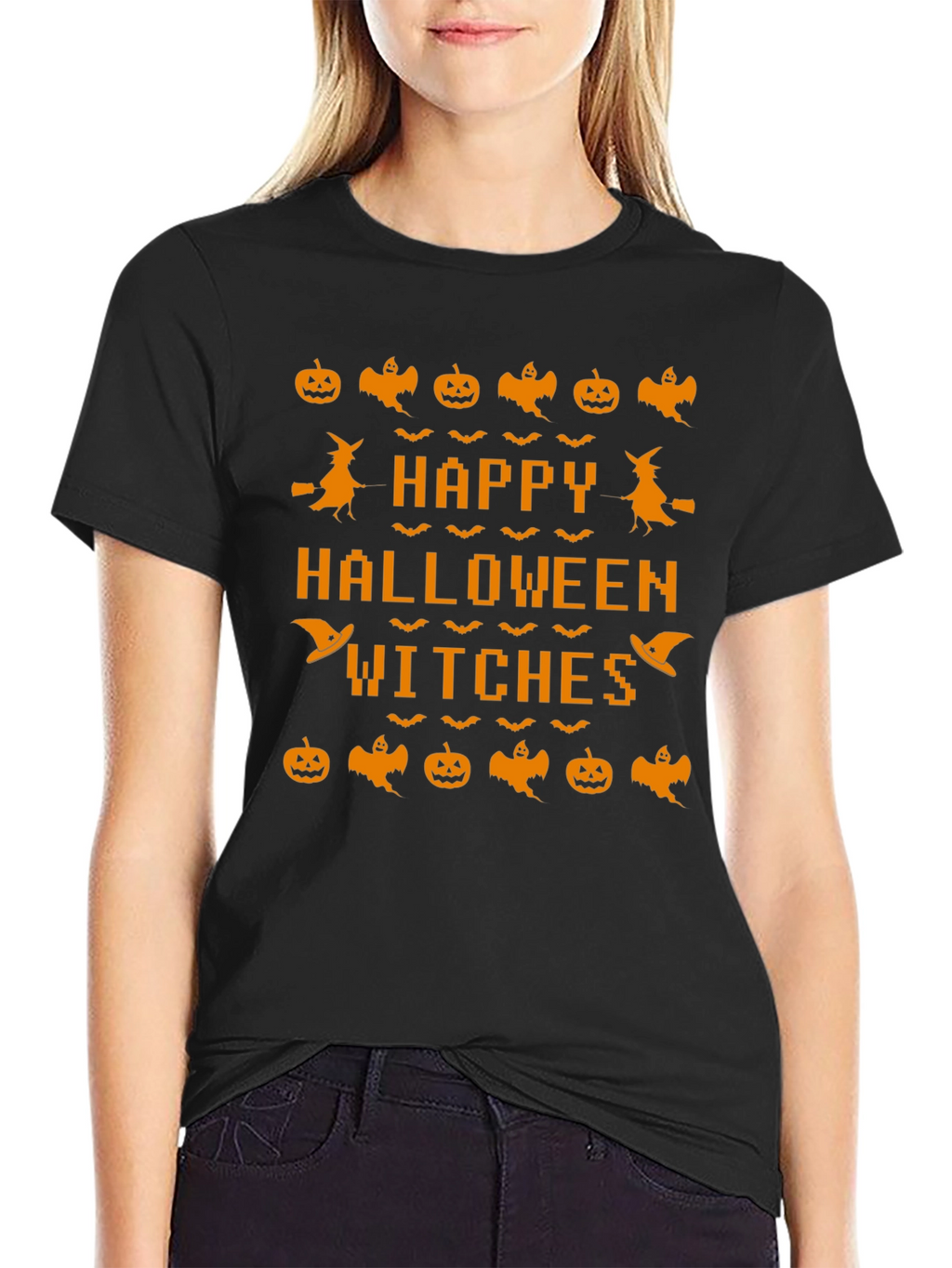 Happy Halloween Witches Black T-Shirt