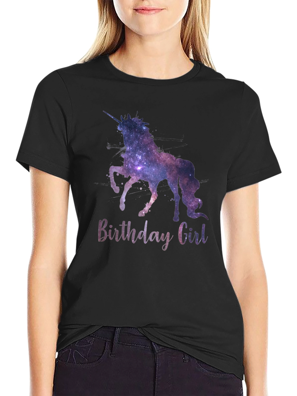 Unicorn Birthday Girl T-Shirt Galaxy Design