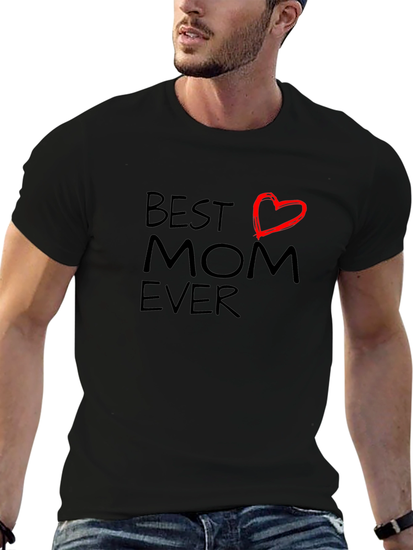 Best Mom Ever T-Shirt Heart Detail Short Sleeve