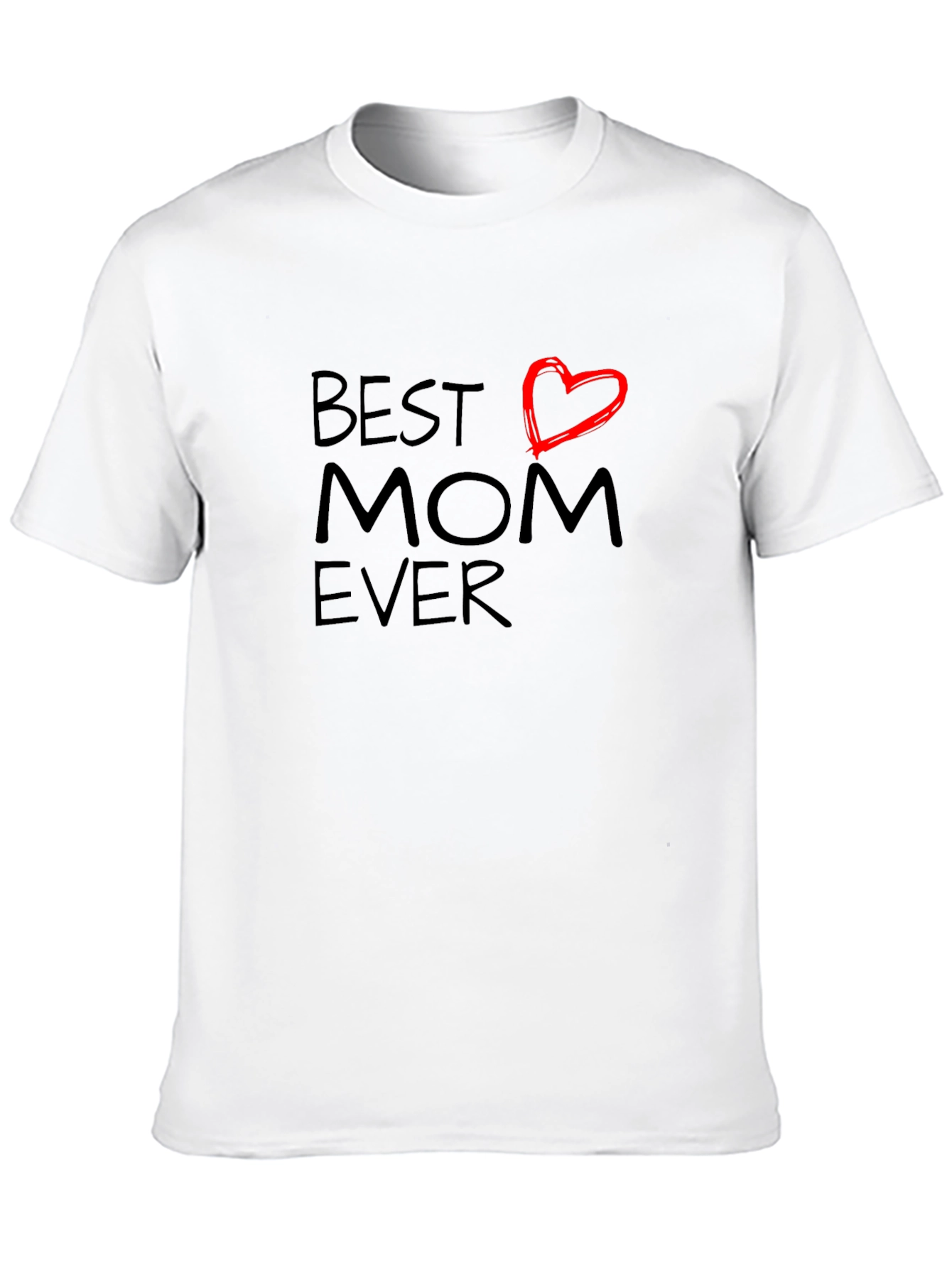 Best Mom Ever T-Shirt Heart Detail Short Sleeve