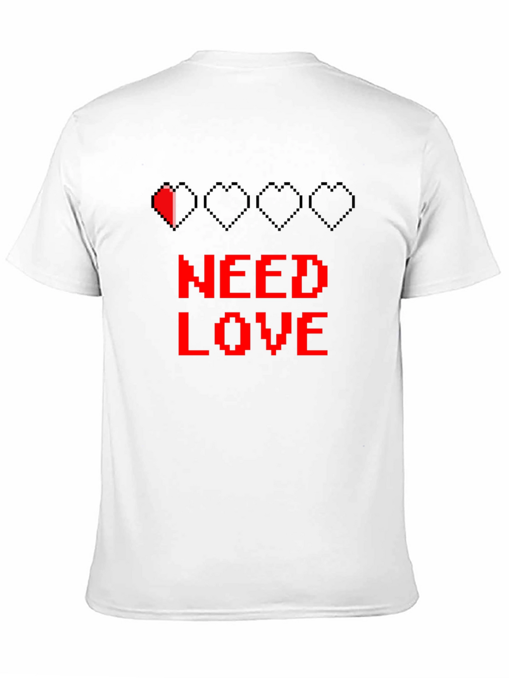 Need Love Black Graphic Tee - Pixel Heart Design