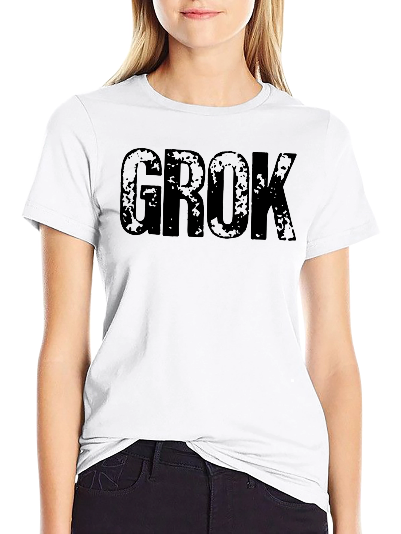 GROK Graphic Tee - Distressed Look