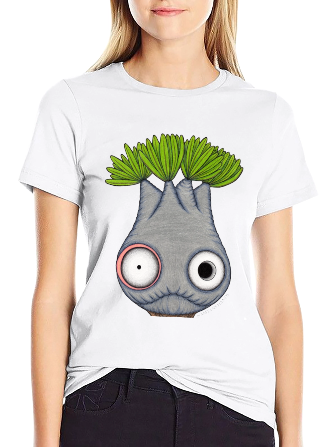 Whimsical Eyeball Plant Creature Graphic Tee