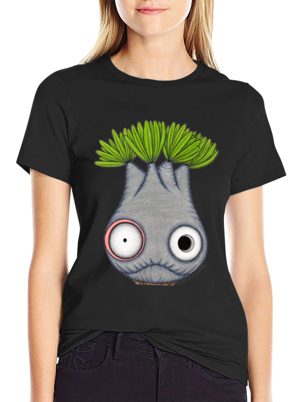 Whimsical Eyeball Plant Creature Graphic Tee