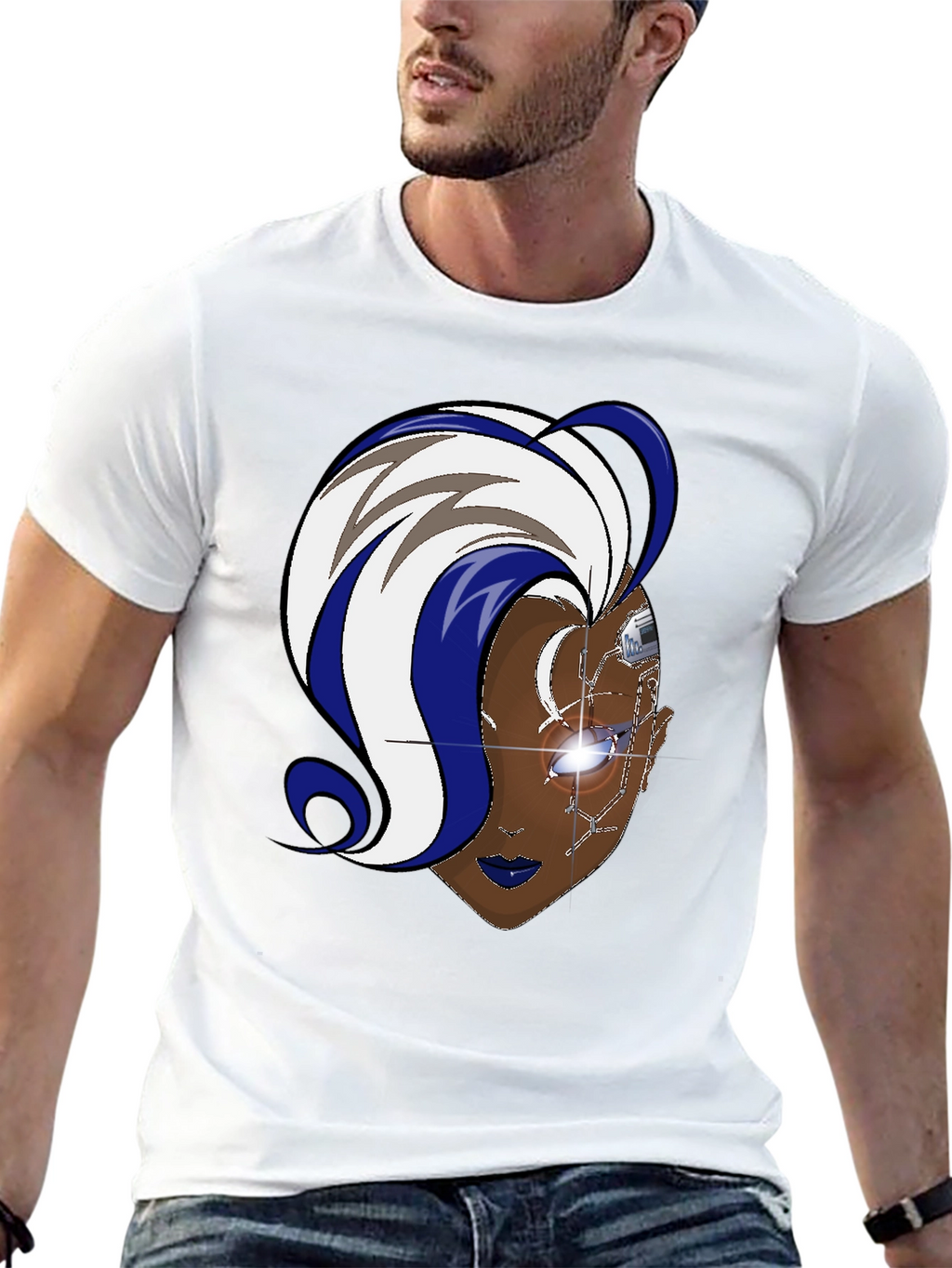 Cyberpunk Storm T-Shirt - Black Cotton Graphic Tee