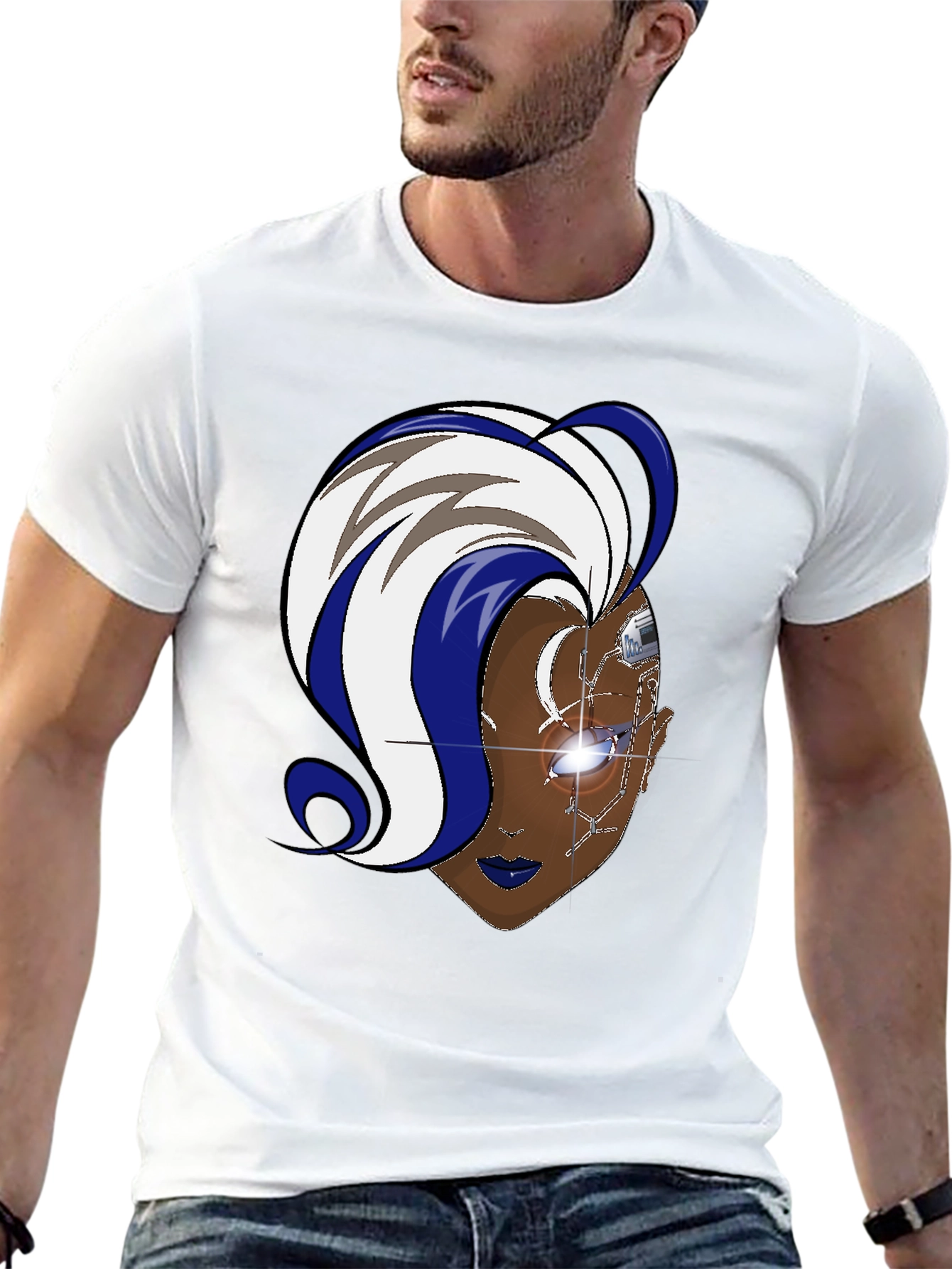 Cyberpunk Storm T-Shirt - Black Cotton Graphic Tee