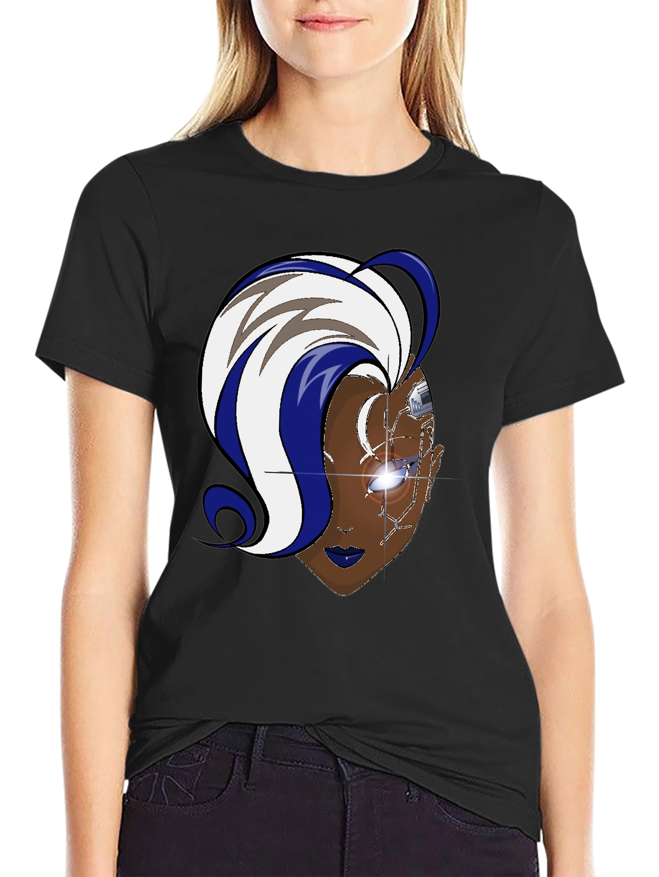 Cyberpunk Storm T-Shirt - Black Cotton Graphic Tee
