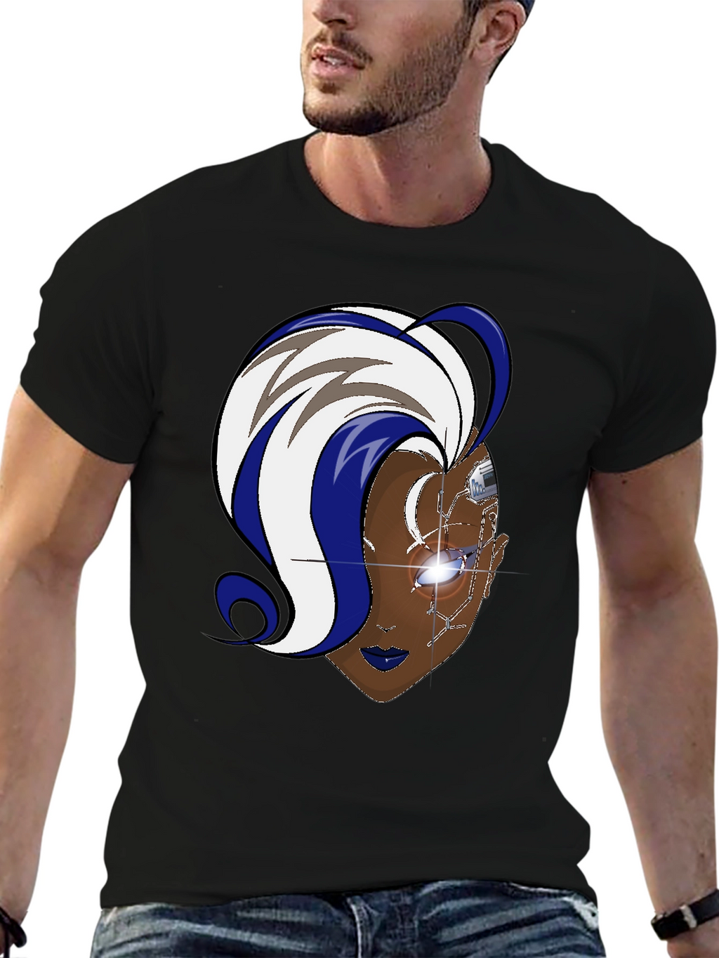 Cyberpunk Storm T-Shirt - Black Cotton Graphic Tee