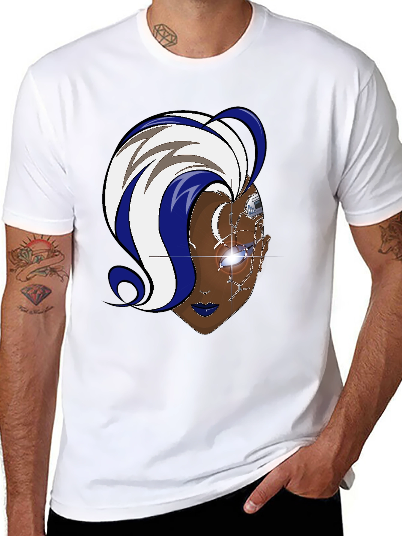 Cyberpunk Storm T-Shirt - Black Cotton Graphic Tee