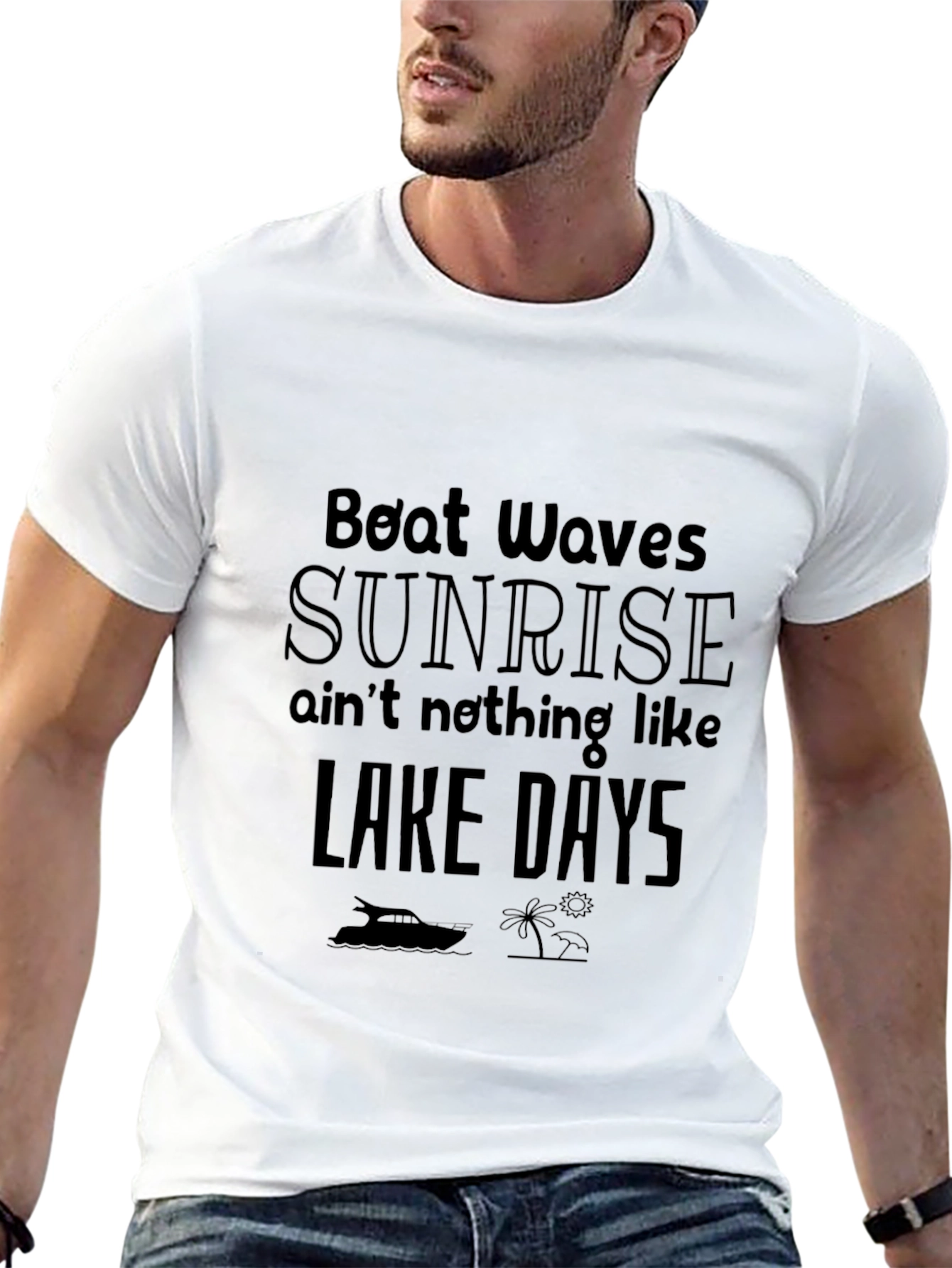 Lake Days Graphic T-Shirt - Black Cotton Tee