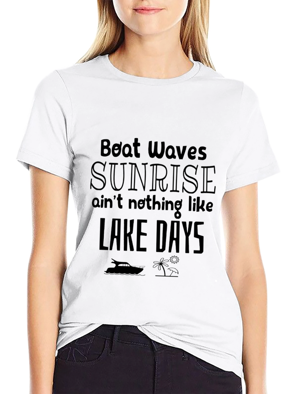 Lake Days Graphic T-Shirt - Black Cotton Tee