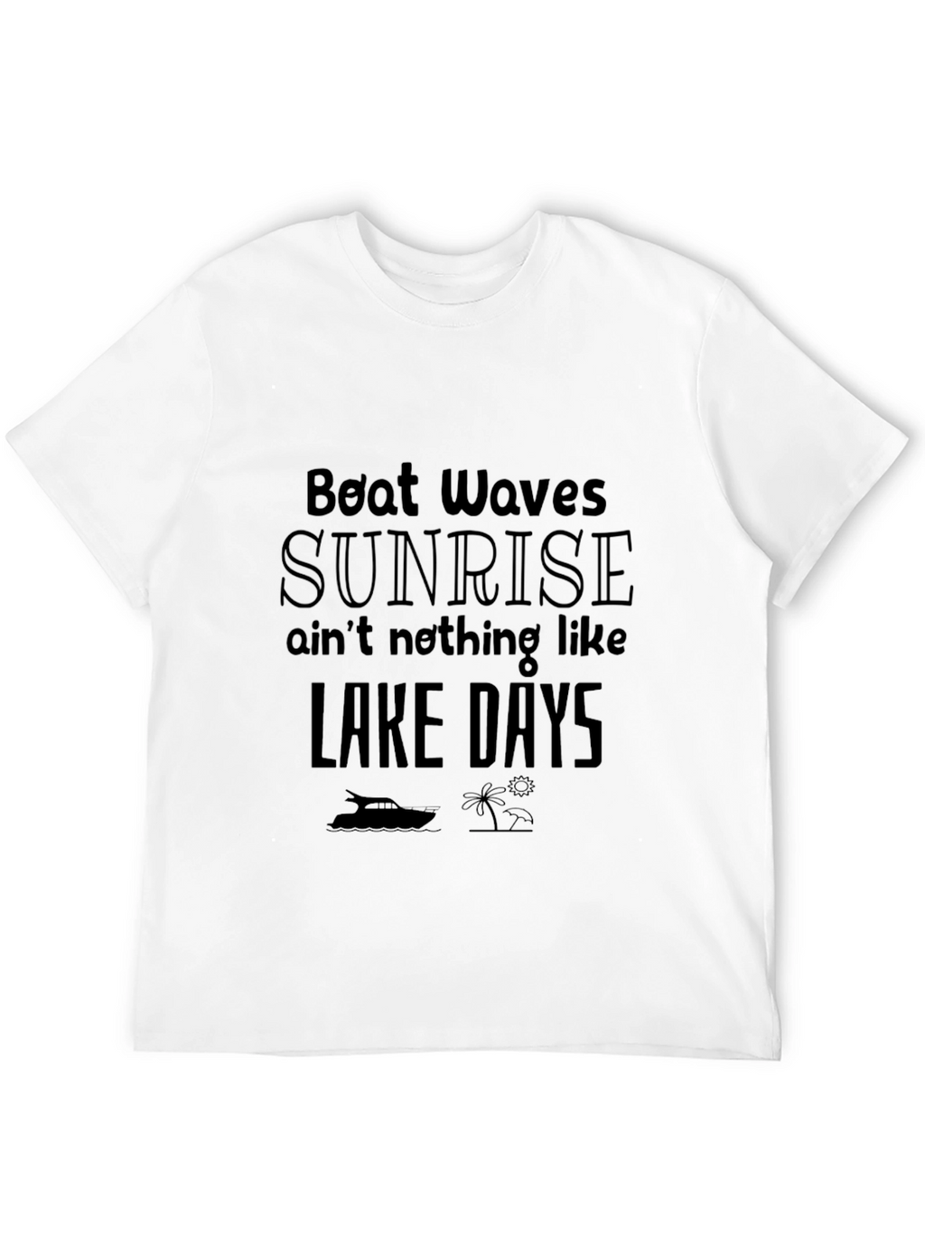 Lake Days Graphic T-Shirt - Black Cotton Tee