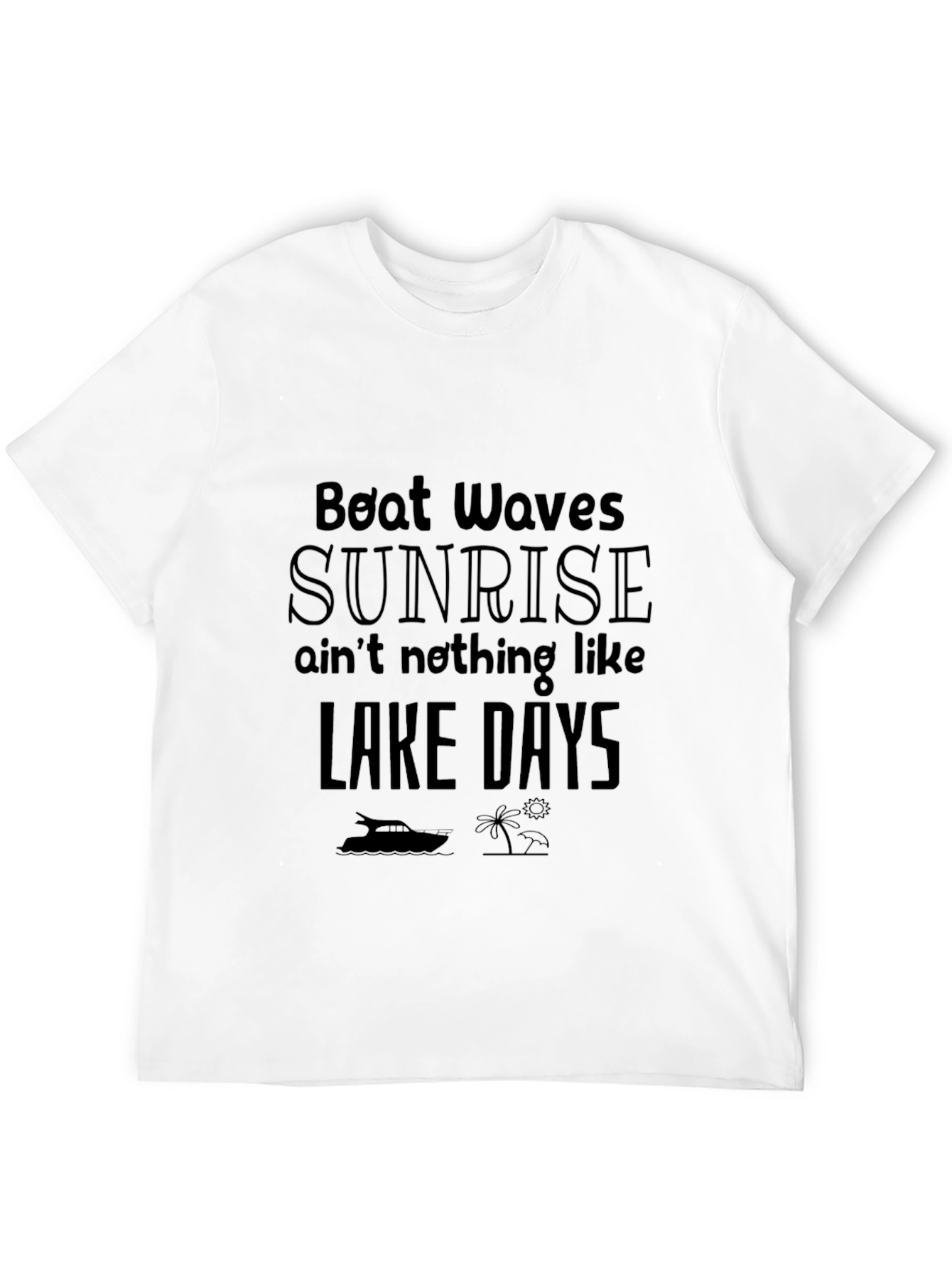 Lake Days Graphic T-Shirt - Black Cotton Tee