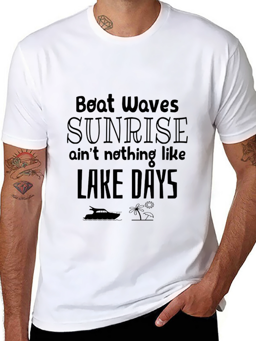 Lake Days Graphic T-Shirt - Black Cotton Tee