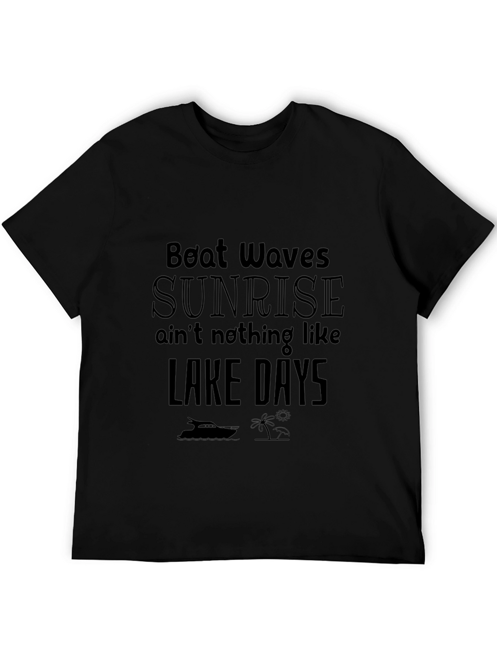 Lake Days Graphic T-Shirt - Black Cotton Tee