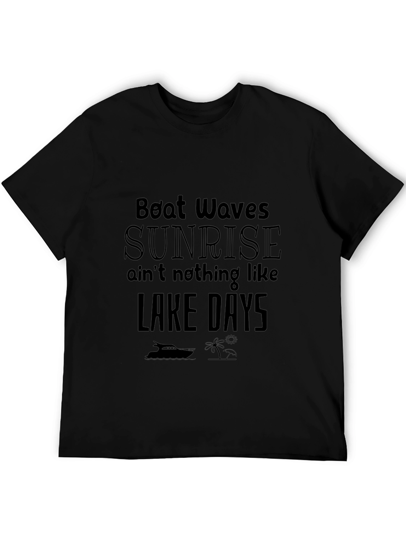 Lake Days Graphic T-Shirt - Black Cotton Tee