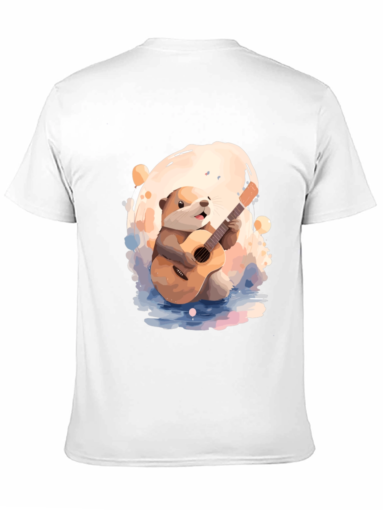 Otter Guitar Player Black T-Shirt