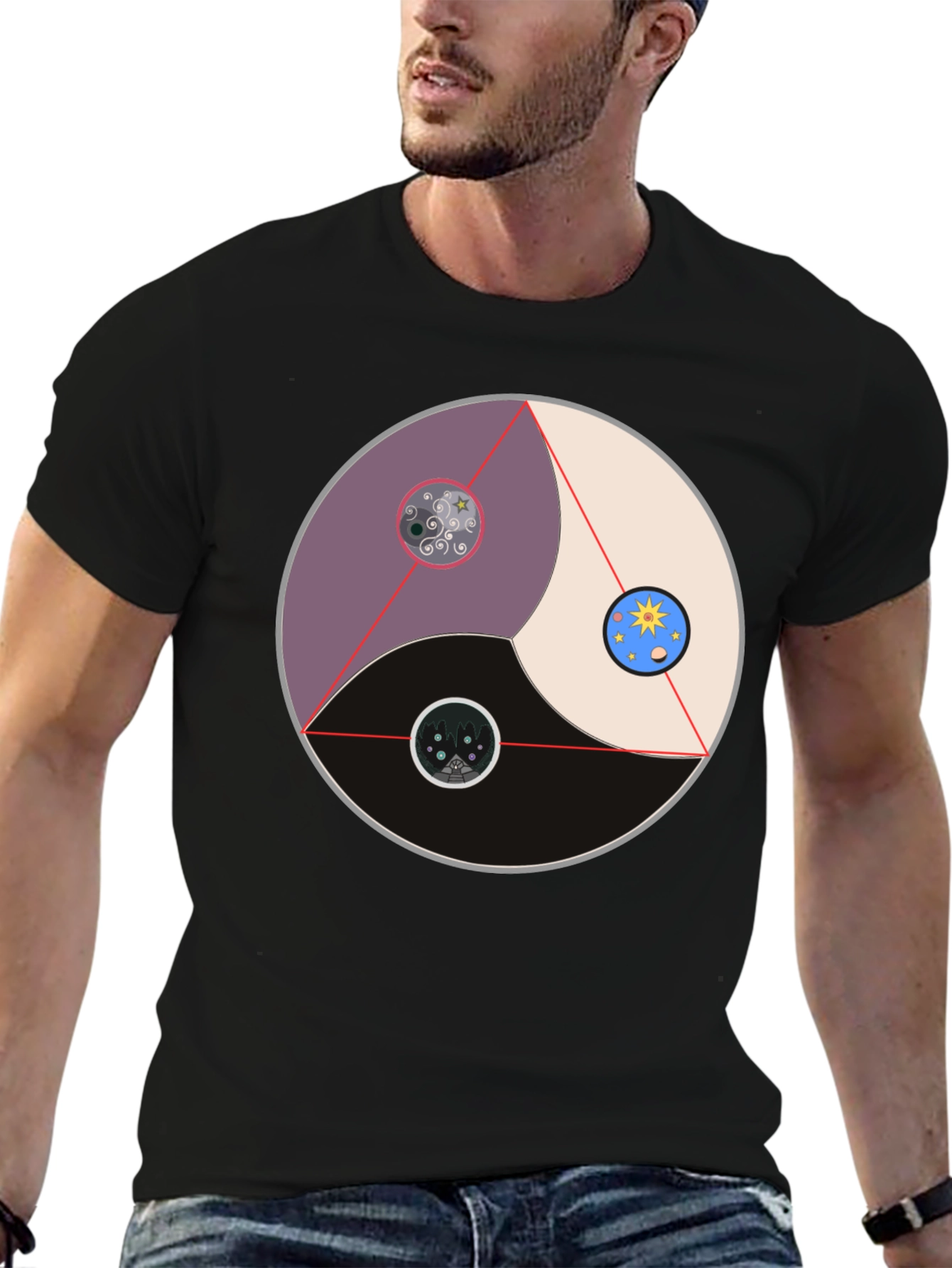 Yin Yang Universe T-Shirt - Balance and Harmony