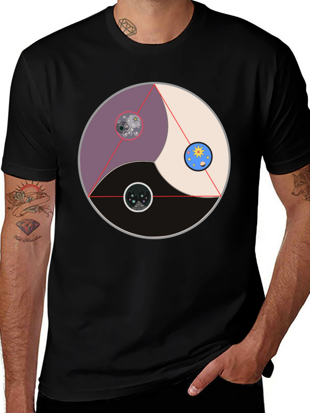 Yin Yang Universe T-Shirt - Balance and Harmony