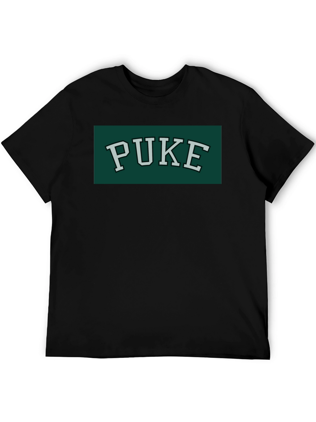 PUKE Text Tee - Retro College Style Graphic T-Shirt