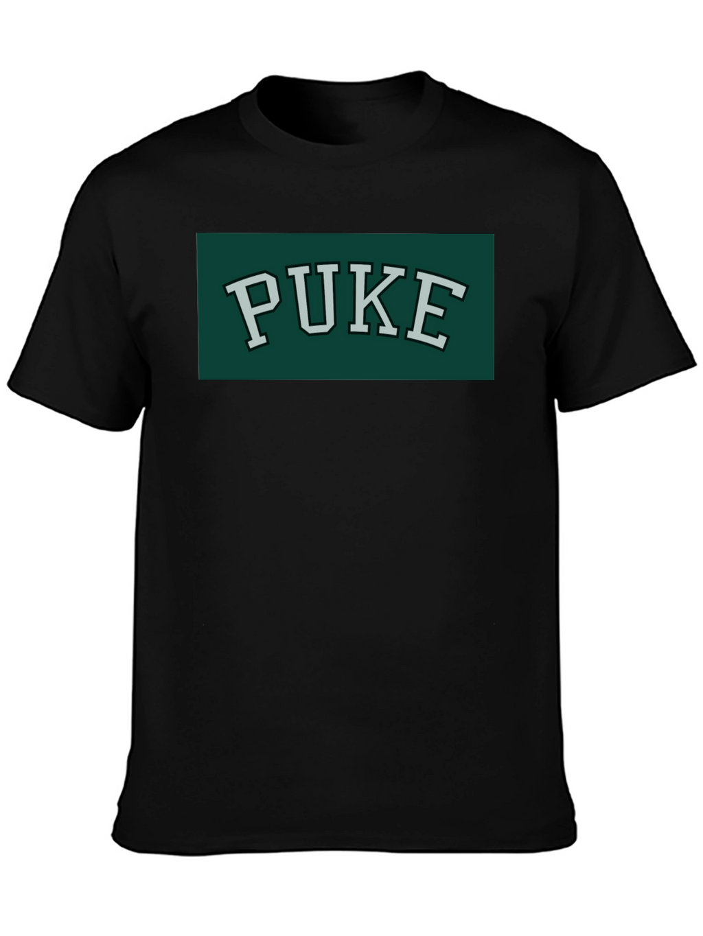 PUKE Text Tee - Retro College Style Graphic T-Shirt