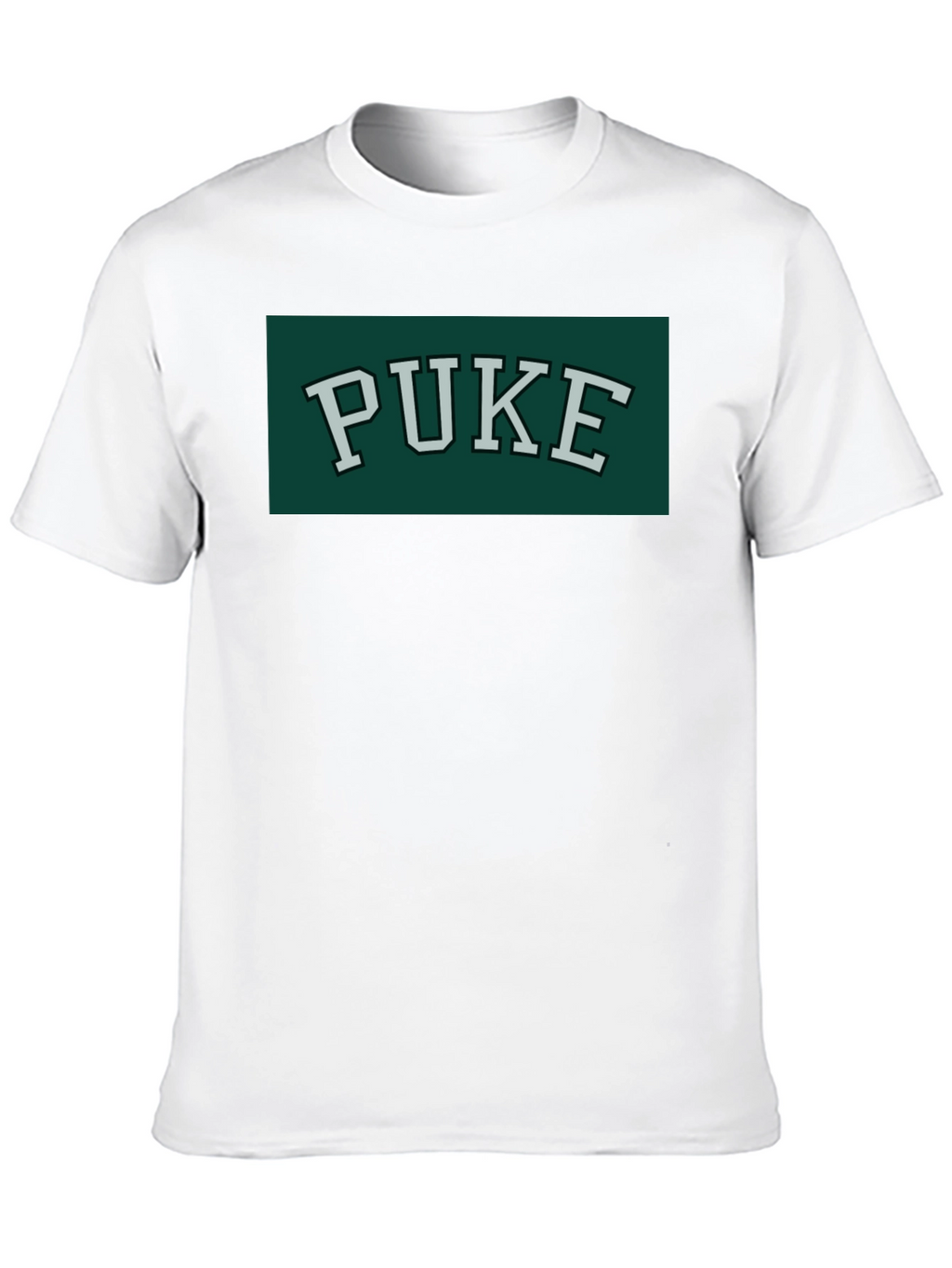 PUKE Text Tee - Retro College Style Graphic T-Shirt