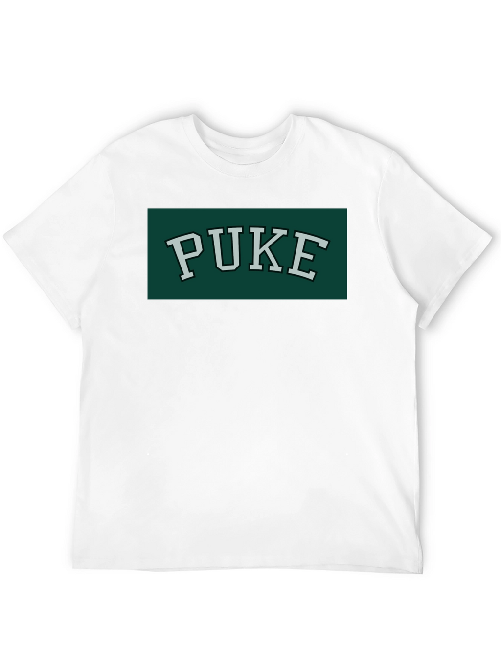 PUKE Text Tee - Retro College Style Graphic T-Shirt