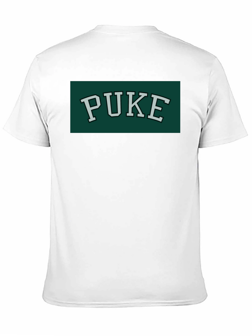 PUKE Text Tee - Retro College Style Graphic T-Shirt