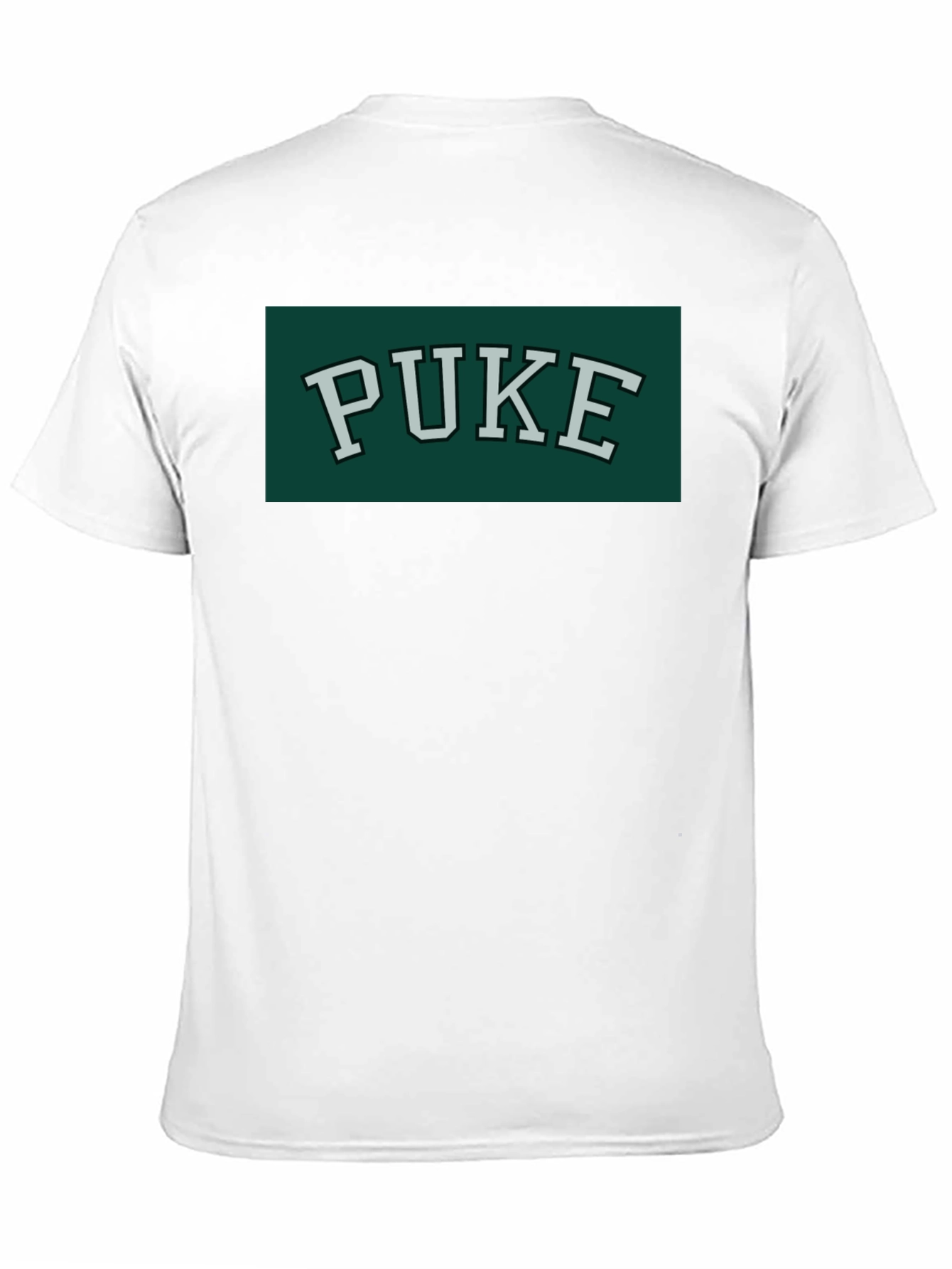 PUKE Text Tee - Retro College Style Graphic T-Shirt