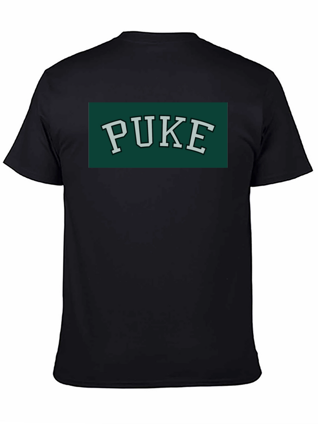 PUKE Text Tee - Retro College Style Graphic T-Shirt