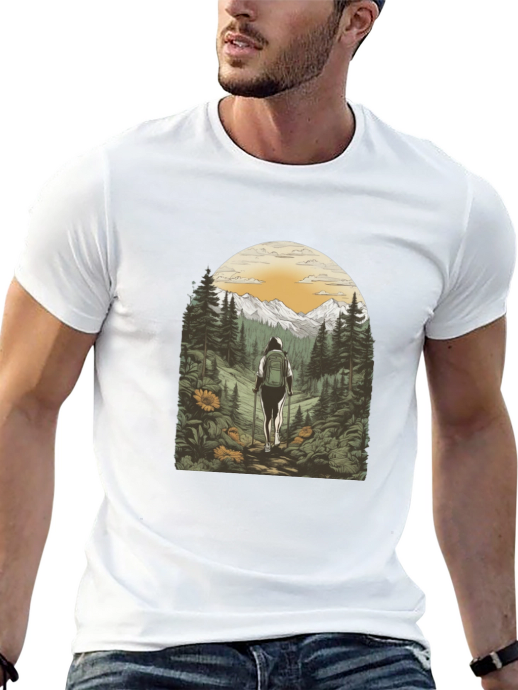 Nature Hiker Graphic Tee - Black