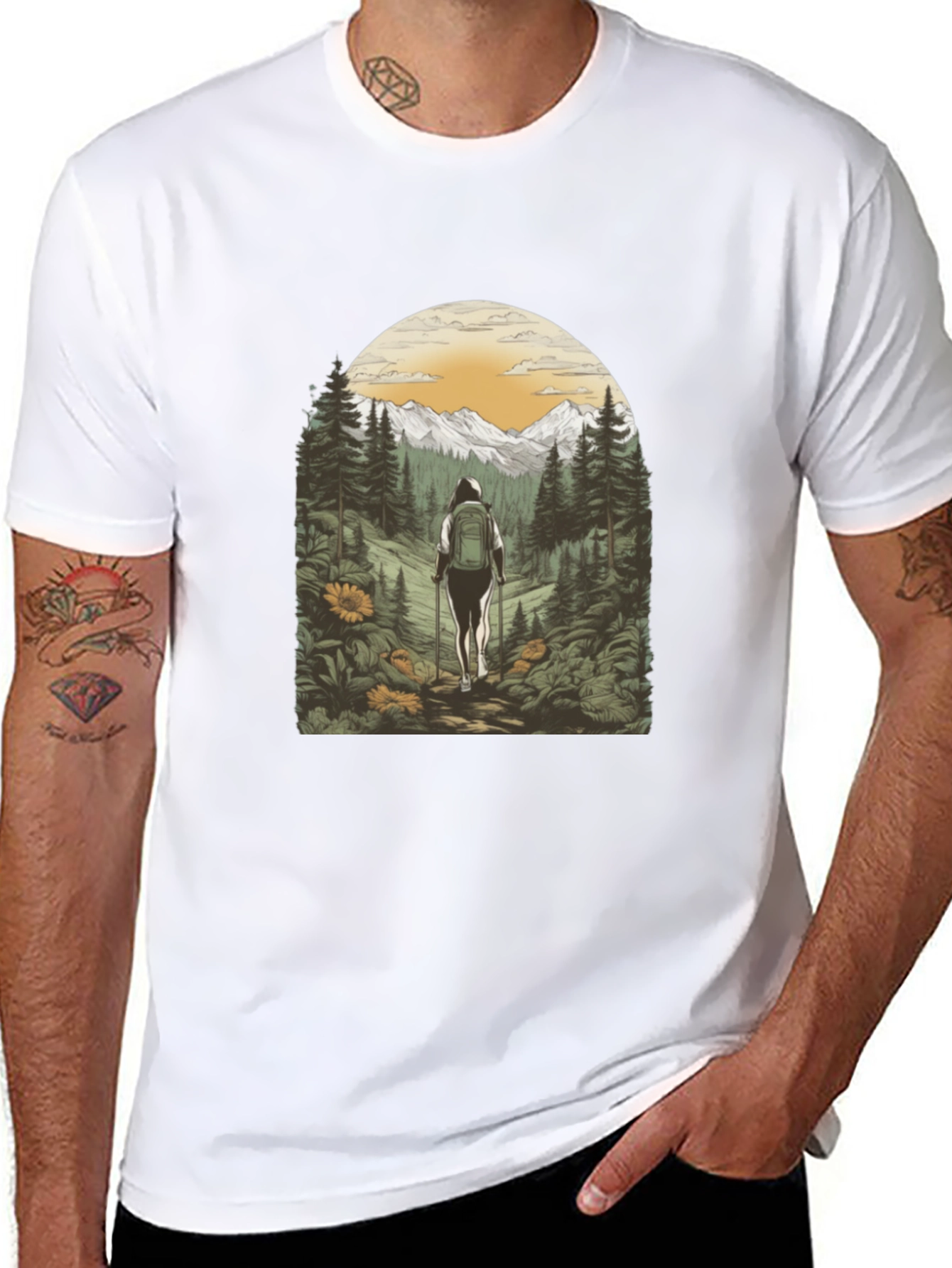 Nature Hiker Graphic Tee - Black